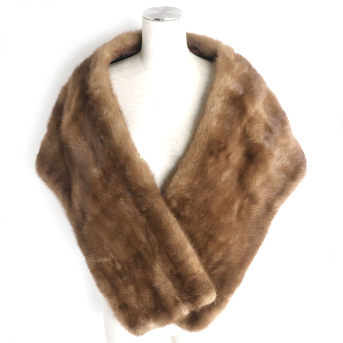 極美品　毛皮ミンクボレロ　ショール　ブラウン 極美品▽MINK ミンク 本毛皮ショール/ストール ライトブラウン
