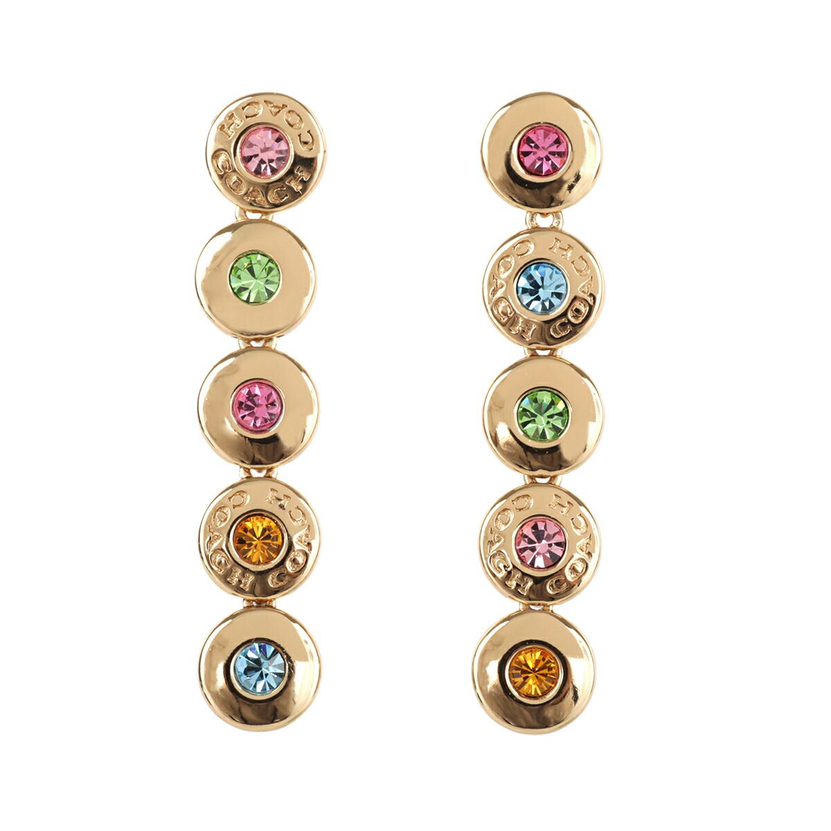 新品 コーチ COACH ピアス LINEAR EARRINGS ゴールド