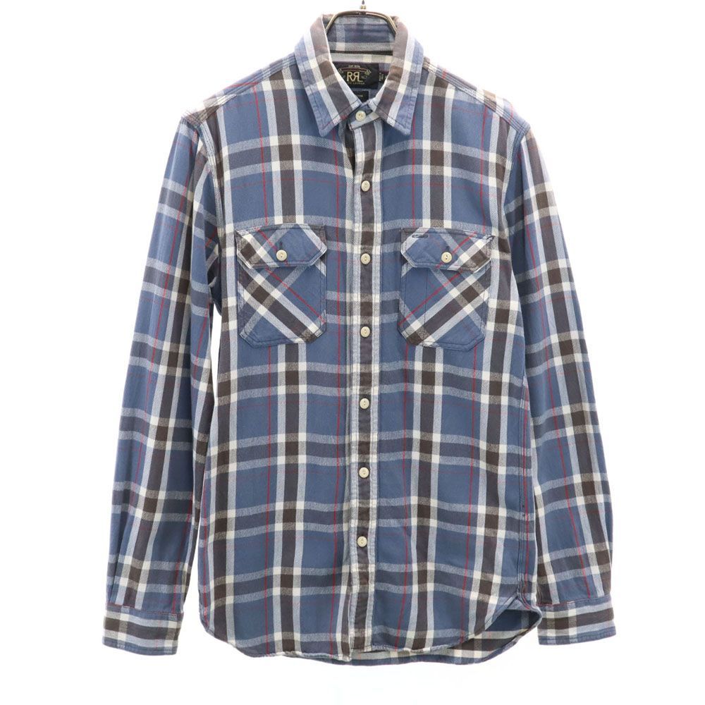 ダブルアールエル チェック柄 長袖 ネルシャツ XS ネイビー 他 RRL 