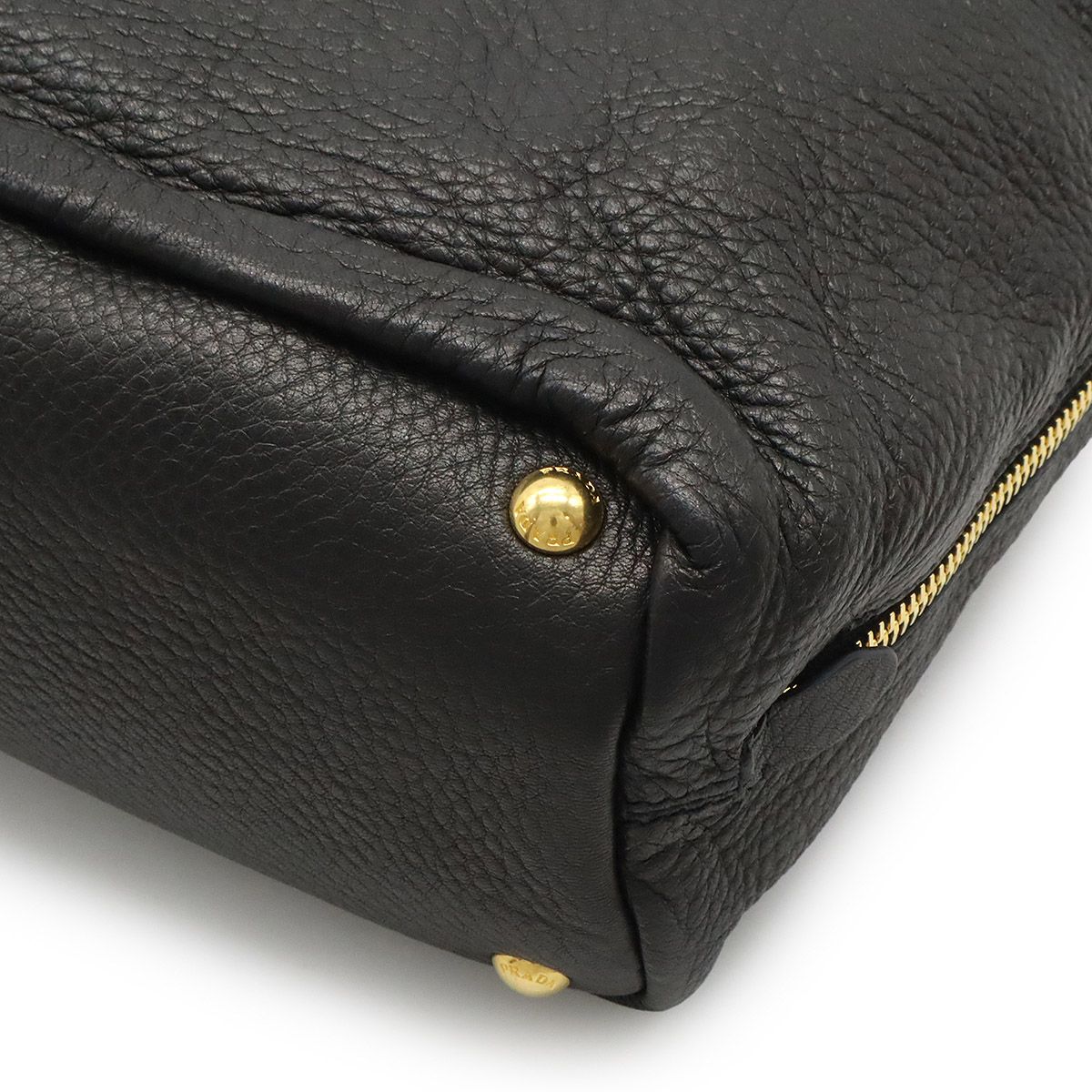 PRADA プラダ 鹿革 ディアスキン レザートートバッグ ブラック PRADA プラダ 鹿革 ディアスキン レザートートバッグ ブラック