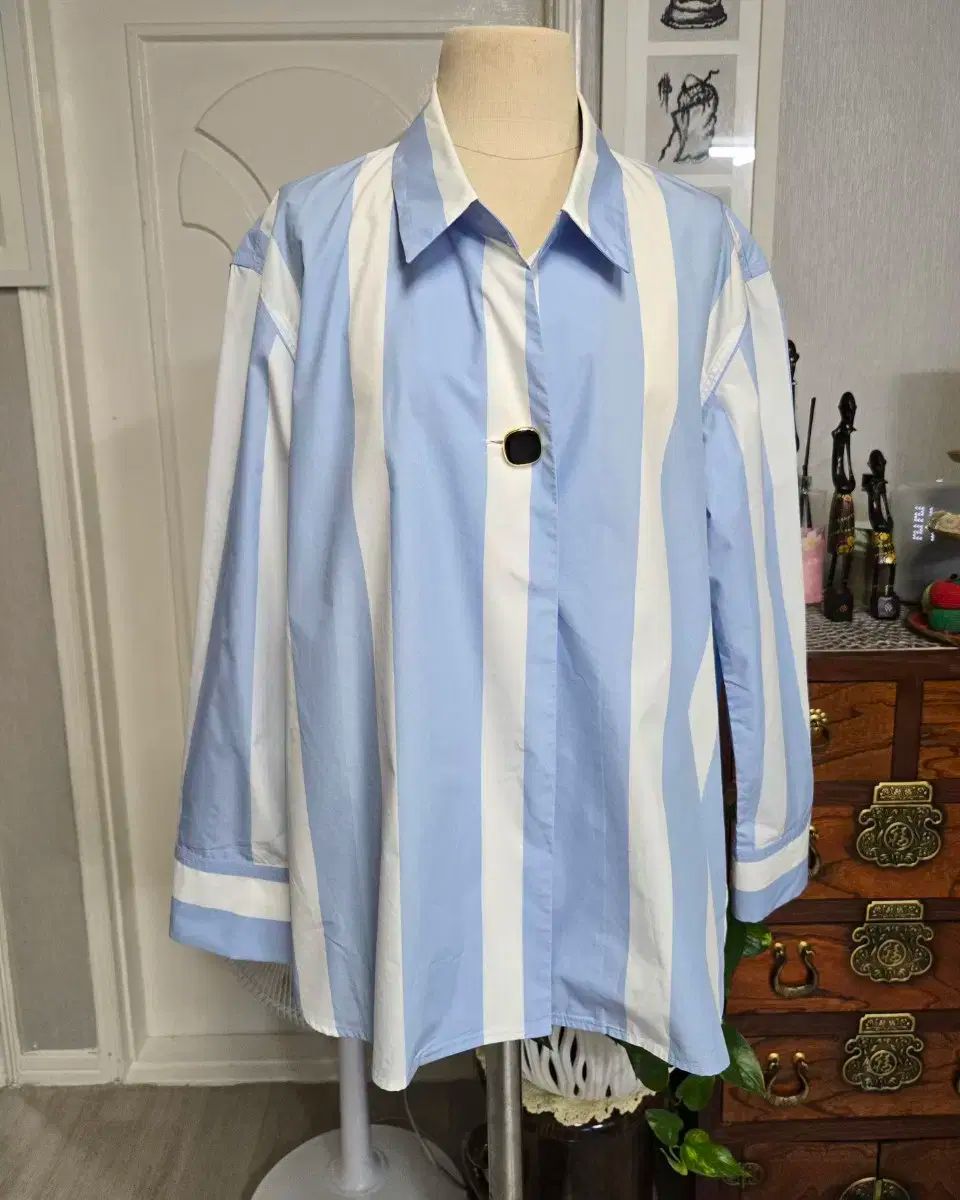 サンドロ SANDRO ワンボタン ストライプ シャツ77