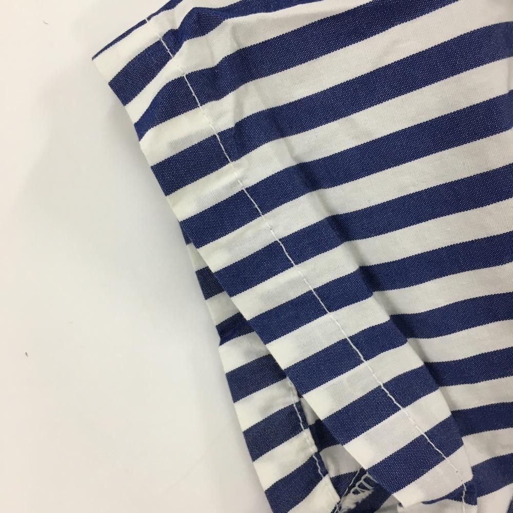 ☆特価☆パーリーゲイツ 半袖ポロワンピース 白×ネイビー ストライプ