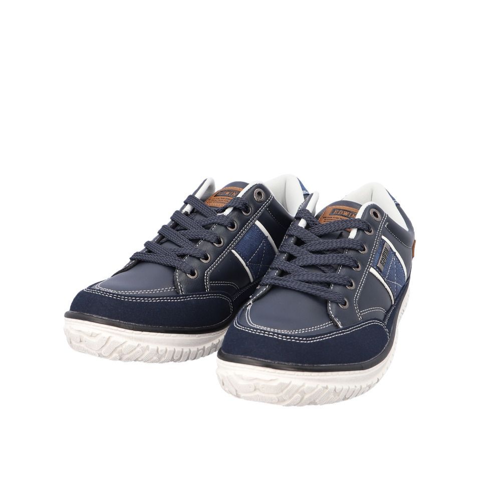 大人気，人気SALE ☆ NAVY ☆ 26.5cm ☆ EDWIN 軽量・耐滑 スニーカー EDWIN スニーカー エドウィン EDW-7770 靴 ローカットスニーカー 運動靴 カジュアルシューズ 紐靴 メンズ ブランド おしゃれ シンプル 軽量 軽い 歩 スニーカー