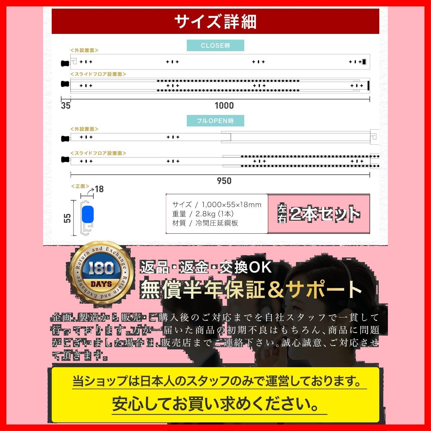 売切御免】左右セット 1m 100cm 荷台 スライドフロア 引き出し DIY