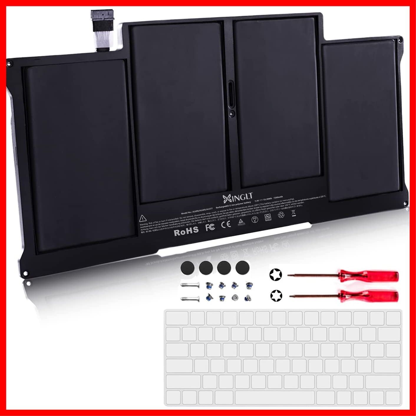 交換用ノートパソコンバッテリー Apple MacBook Air 13インチ A1466 対応 2012年中期 2013年中期 2014年早期 2015年2017年初期 A1369 2010年中期 2011年中期バージョン 7200mAh