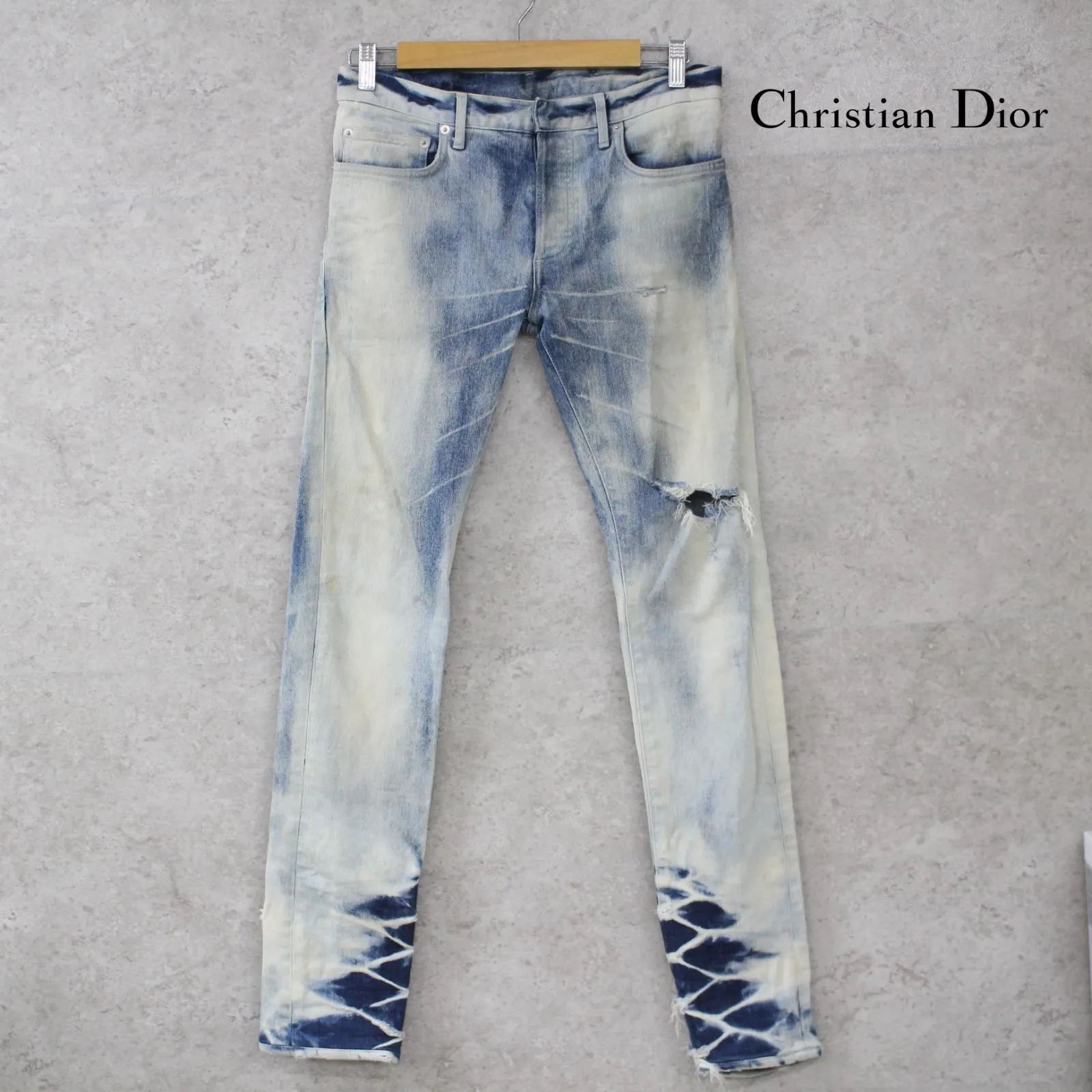 S046)DIOR HOMME/ディオールオム SKINNY16 クラッシュデニム スキニー