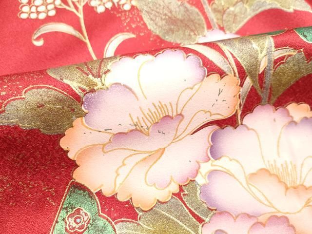 平和屋着物□豪華振袖 花車文 暈し染め 金銀彩 正絹 逸品
