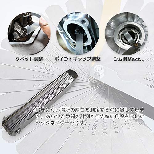 シックネスゲージ 32pc[0.04mm-0.88mm] 隙間測定 計測 ゲージ - メルカリ