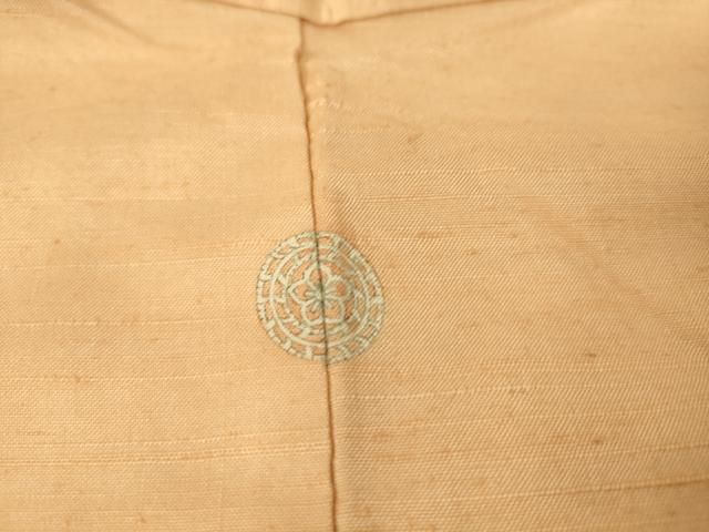 平和屋着物▽真綿結城紬　単衣　洒落柿色　反端付き　正絹　逸品　DAAQ3606az 平和屋着物▽真綿結城紬 単衣 洒落柿色 反端付き 正絹 逸品 DAAQ3606az