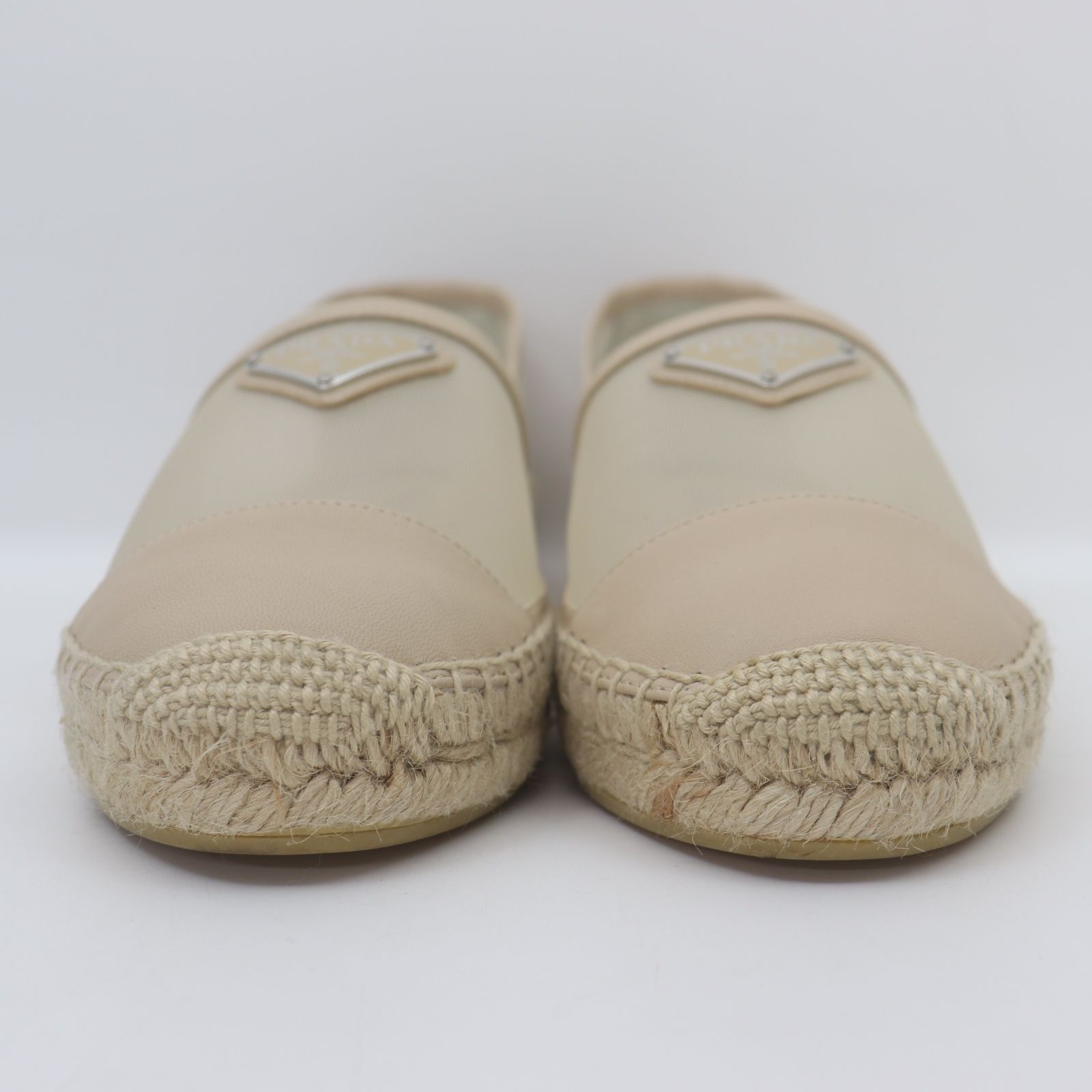 ITO1OPWIOOT2 美品 PRADA プラダ エスパドリーユ ナッパ メッシュ