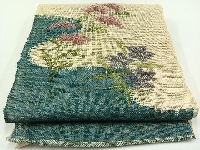 平和屋着物○八寸名古屋帯 めがね織 横段文 正絹 逸品 DAAU6638ob  