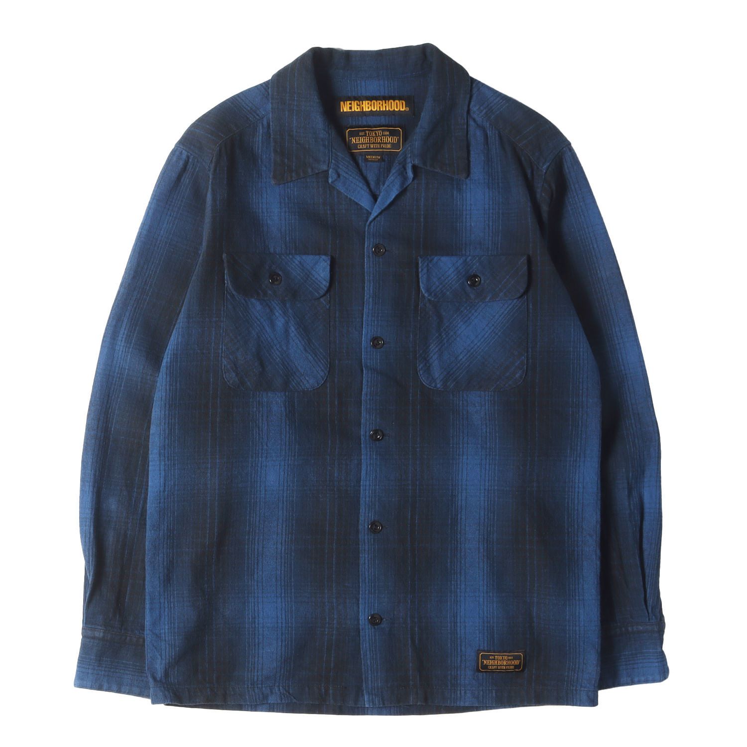 neighborhood ネルシャツ M 青黒 NEIGHBORHOOD ネイバーフッド シャツ ブルー ブラック 青黒