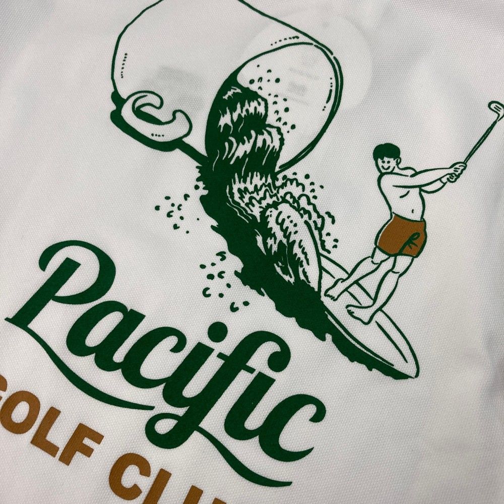 サイズ：S PACIFIC GOLF CLUB　パシフィック ゴルフクラブ 2024年モデル 長袖ポロシャツ プリント  ホワイト系 [240101423324] ゴルフウェア メンズ ストスト サイズ：S PACIFIC GOLF CLUB パシフィック ゴルフクラブ 2024年