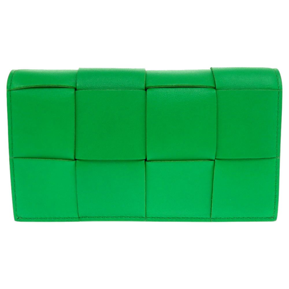 新品同様 ボッテガヴェネタ マキシイントレチャート レザー パラキート  