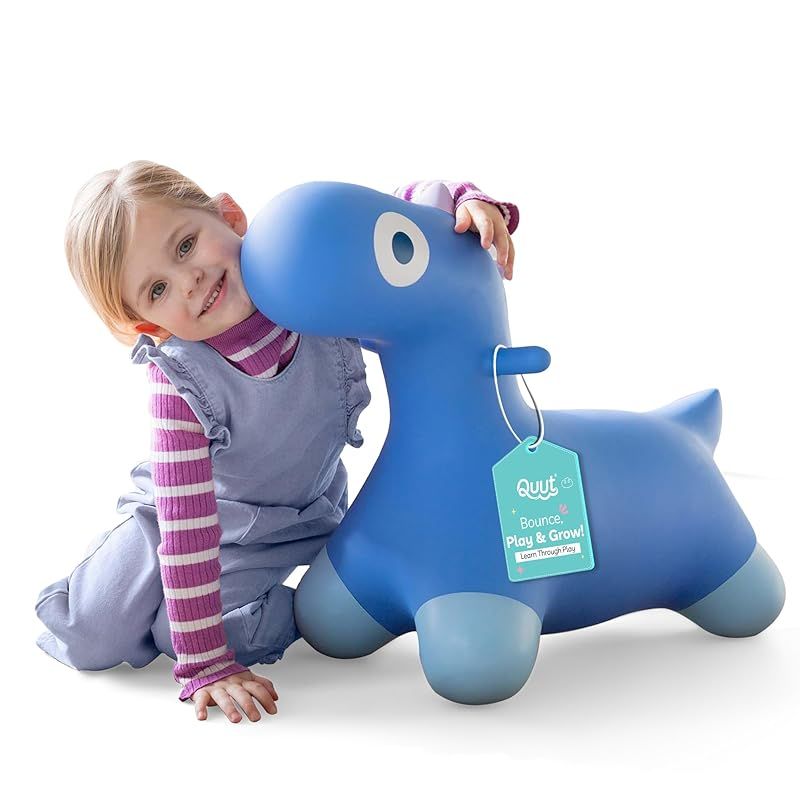 Quut キュート ホッピ ディノ コスミックブルー 恐竜 乗用玩具 室内遊具 バランスボール 玩具 ぬいぐるみ 女の子 男の子 2歳 3歳 4歳 園児 幼児 出産祝い ベビー 幼児 赤ちゃん 出産祝い 入園祝い 誕生日 プレゼント おもちゃ 知育玩
