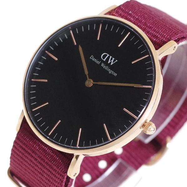 Daniel Wellington 腕時計 CLASSIC ROSELYN 36 DW00100273 Daniel Wellington Classic Roselyn Black Dial Maroon Nylon