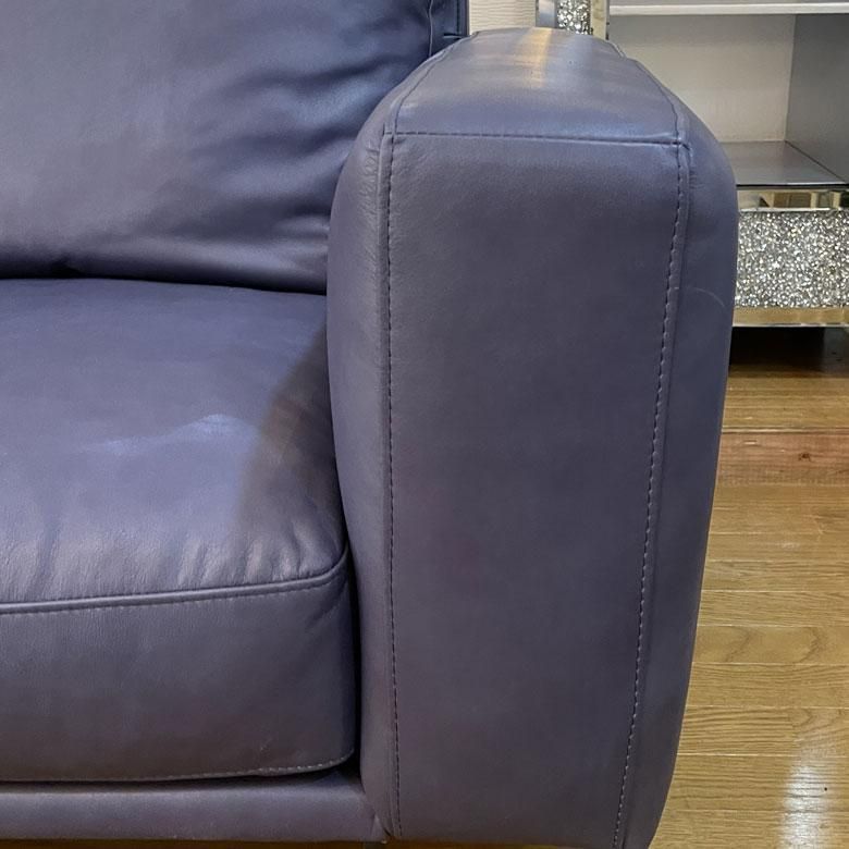 3人がけソファ ブルー・総革 3Pソファ ワタリジャパン BAIYU 3人がけソファ ブルー・総革 3Pソファ ワタリジャパン BAIYU 2人掛け・3