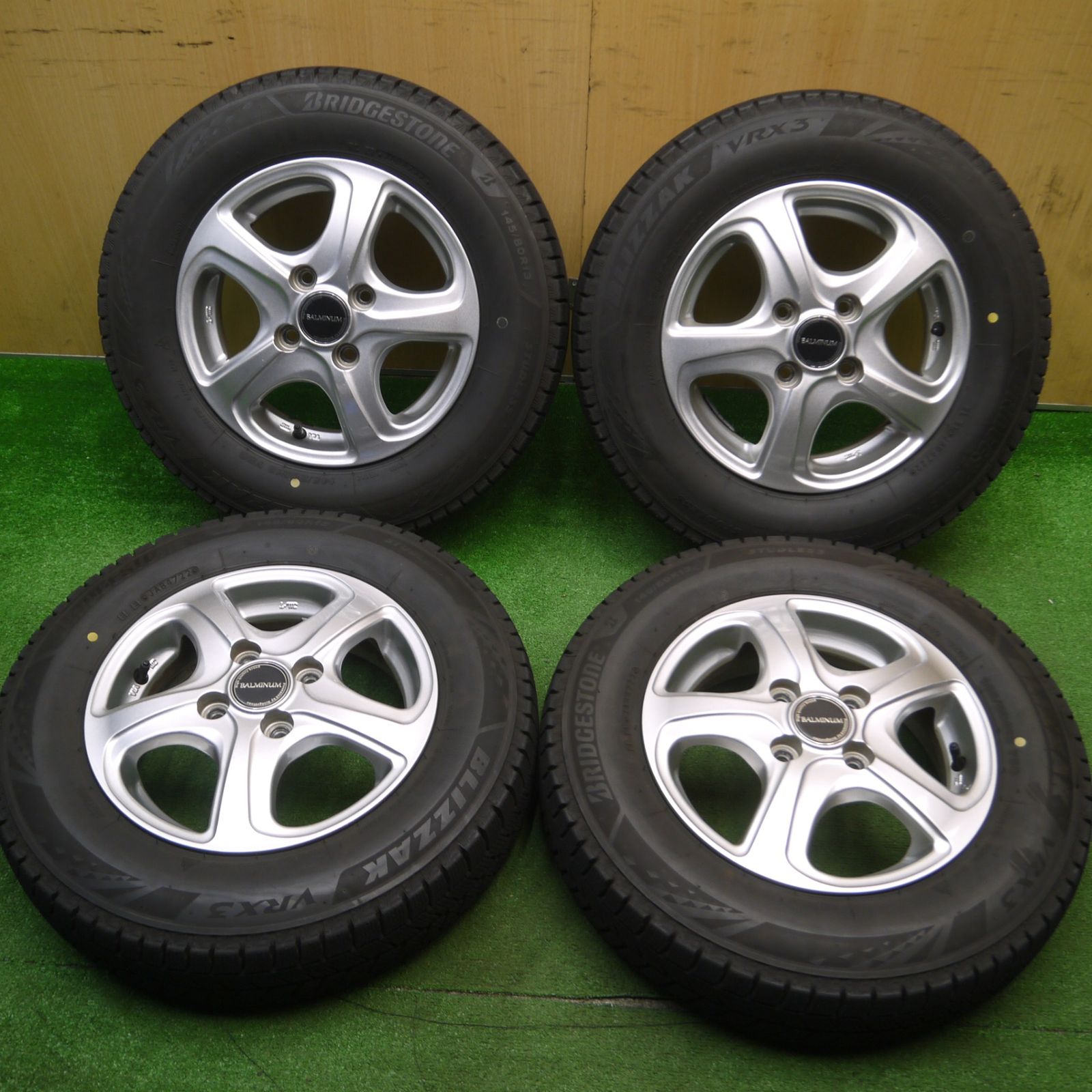 スタッドレスタイヤ & ホイール 4本＞ 155/65R13 ダンロップ 13x4.00B