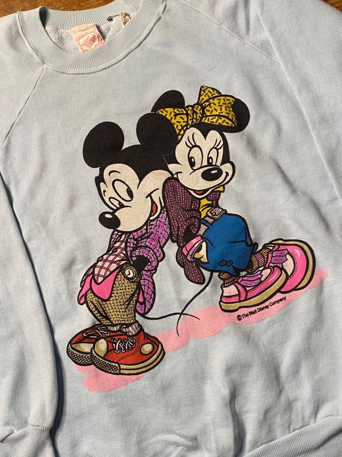 80's Disney Mickey & Minnie プリントスウェット USA古着 vintage