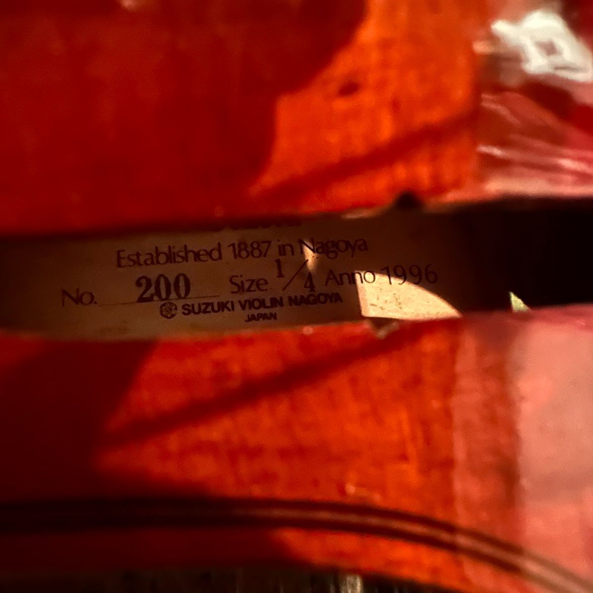 スズキバイオリン 200番 4/4 1996年 Suzuki No.200 1/4 1996年 Violin スズキ 分数バイオリン - メルカリ