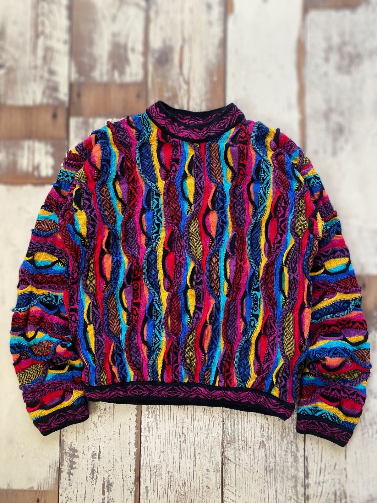 COOGI クージー 3Dニット セーター 総柄 オーストラリア製 Sサイズ