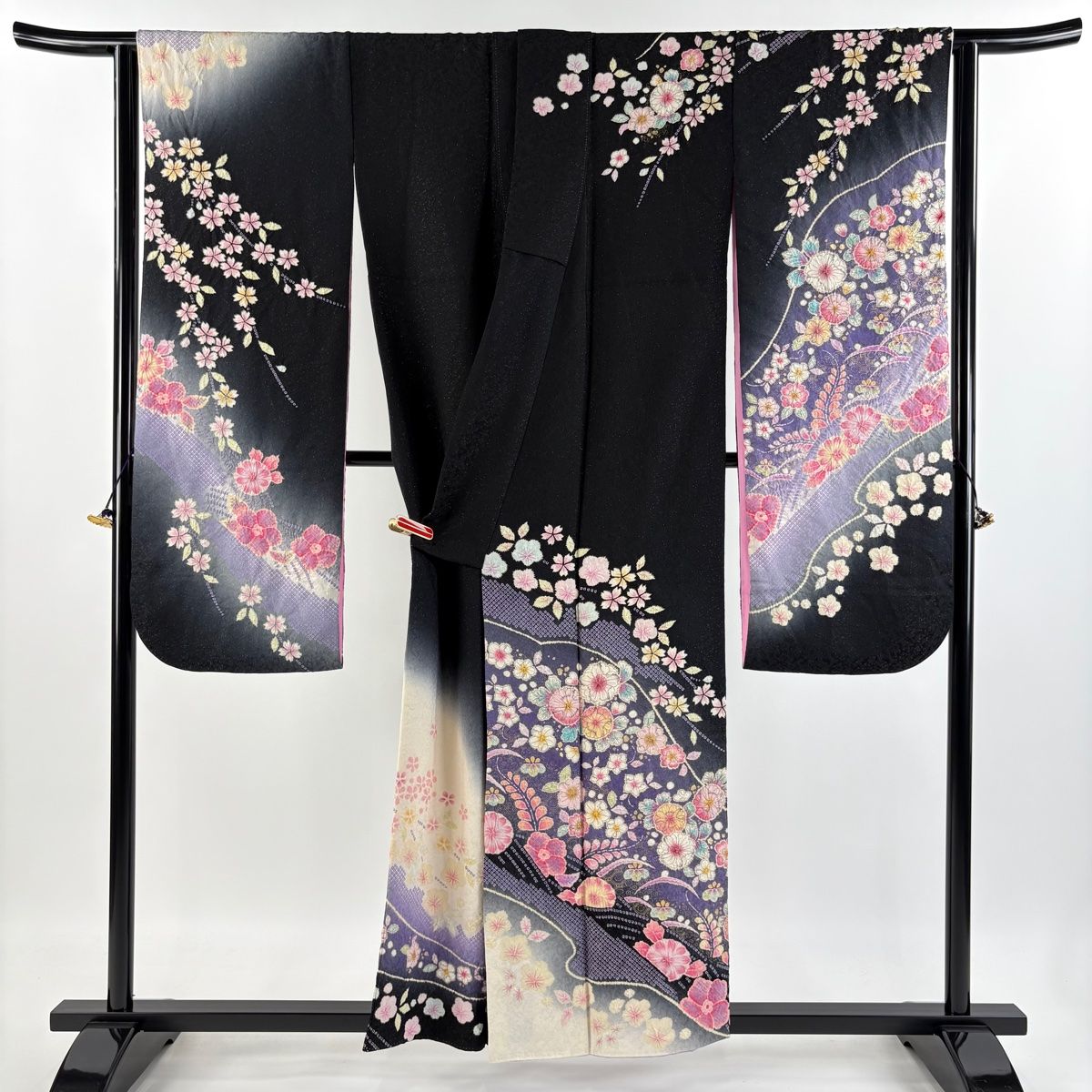 振袖 身丈155.5cm 裄丈64cm M 袷 徳永憲峯 落款 辻が花 金通し