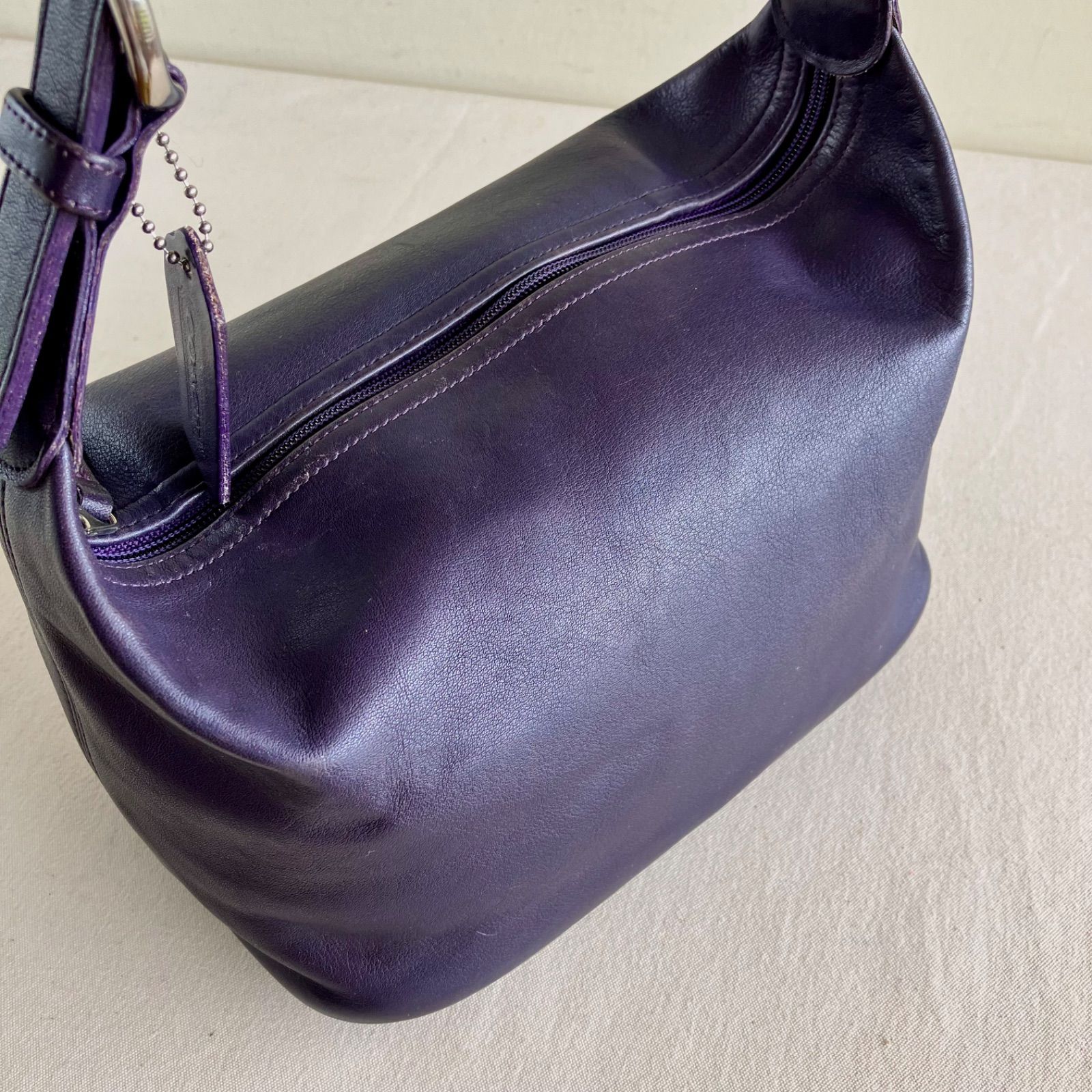 Vintage Coach Soho Mini Hobo Purple Leather Handbag Shoulder Bag