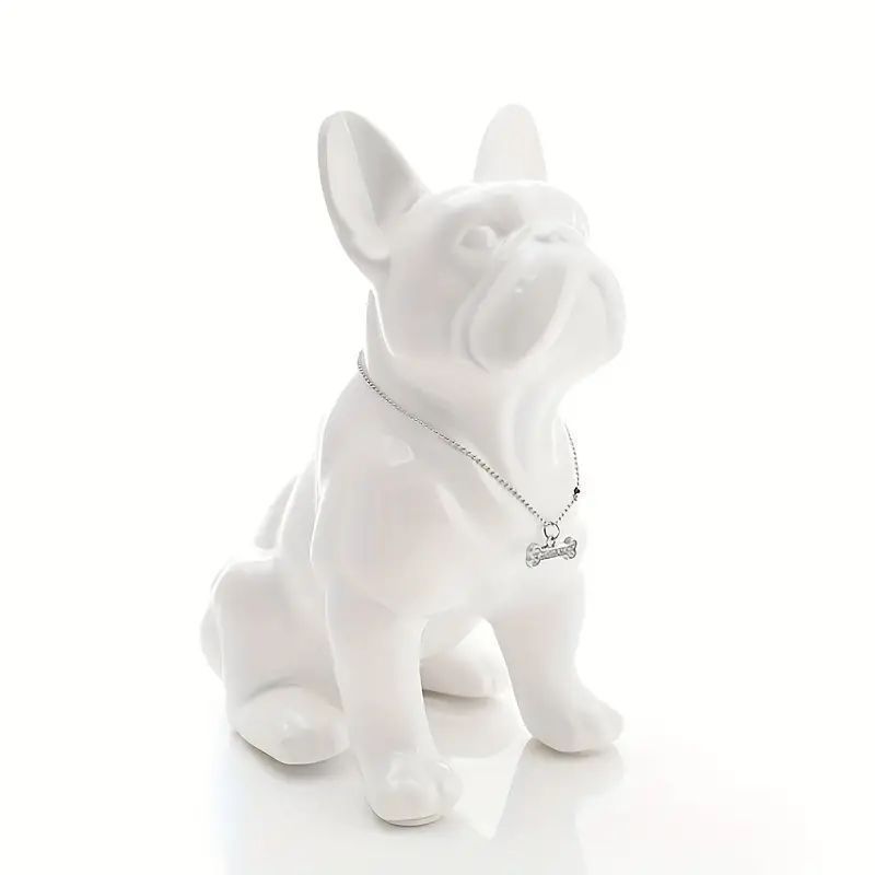 オブジェ ブルドッグ 白 ホワイト おすわり フレンチブルドッグ モダン 雑貨 置物 フレブル 犬 動物 シンプル レトロ デザイン 玄関 インテリア 贈り物