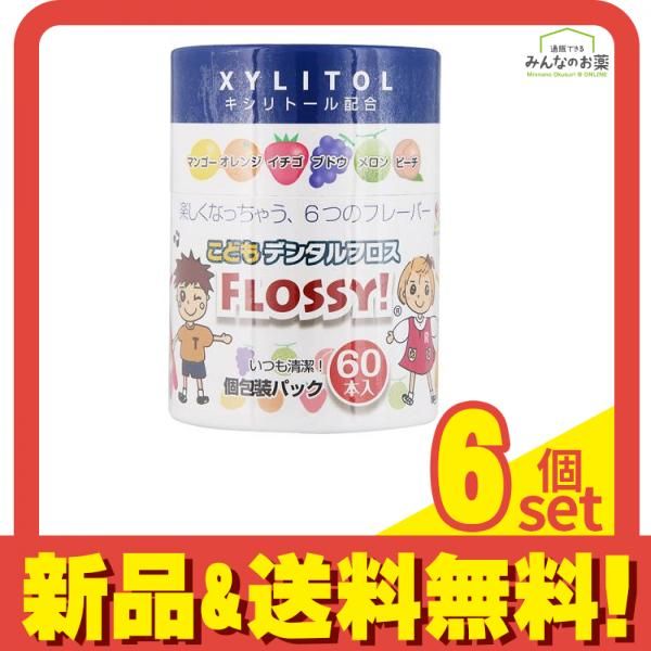 こどもデンタルフロスフロッシィ6フレーバー 60本 6個セット まとめ売り