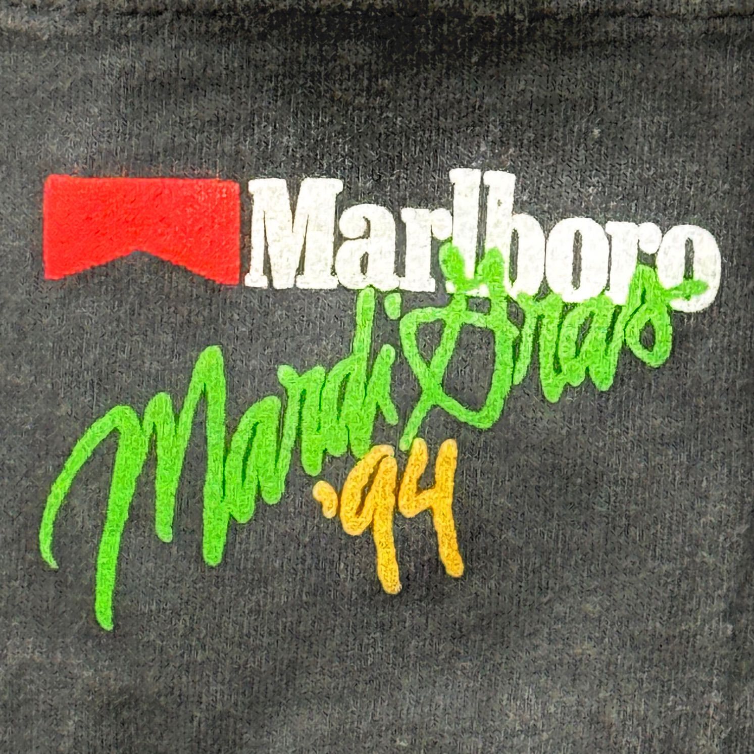 マルボロ Tシャツ XL 90s USA製 ブラック Marlboro Mardi Gras