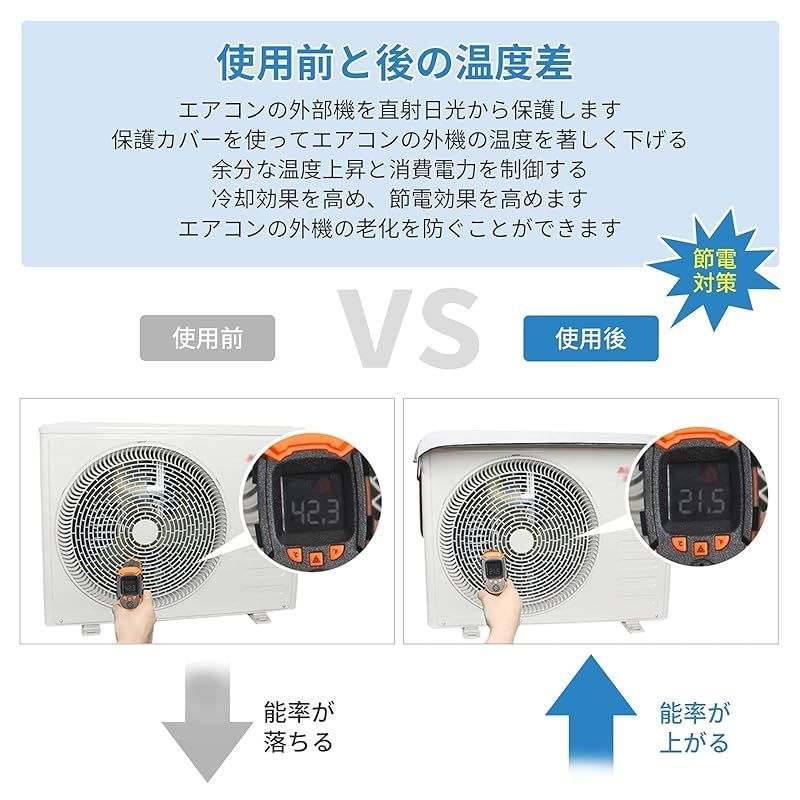 エアコン室外機カバー 日よけ 狭し 防水 防塵 節電 省エネ 雪よけ 老朽