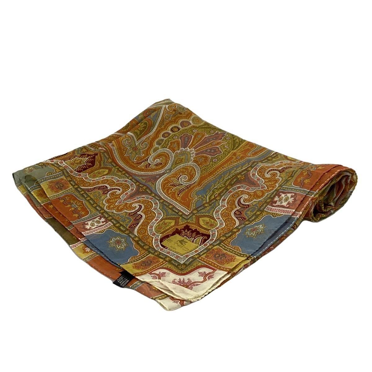 【美品】エトロ ETRO ショール ETRO(エトロ) ストール(ショール)美品 - ダークイエロー×レッド