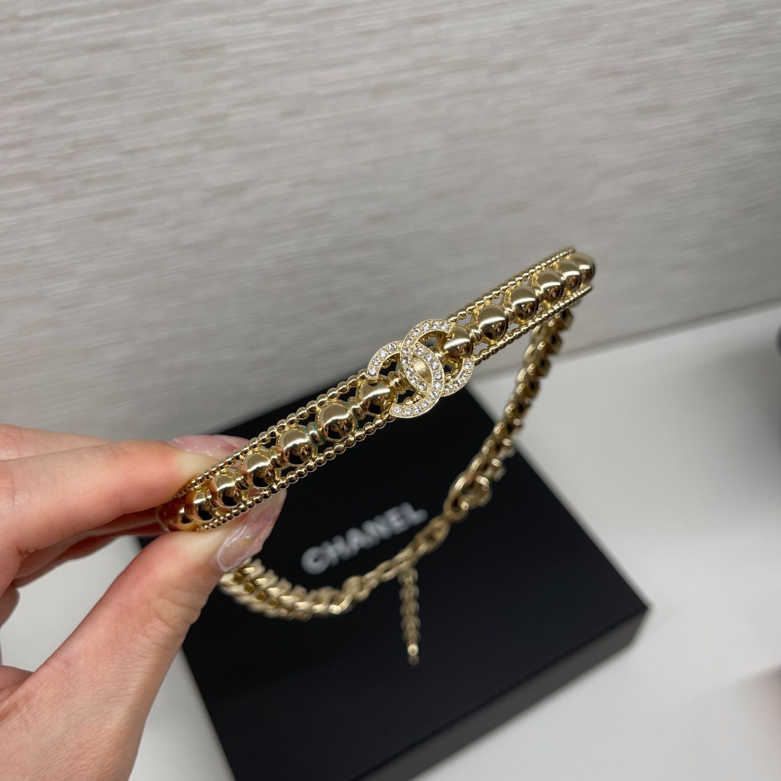 【新品】【未使用品】CHANEL シャネル AB7791 B07488 NG677 ココマーク ネックレス メタル×ストラス ゴールド×クリスタル 2021-2022クルーズ レディース 女性用 チョーカー ジュエリー アクセサリー チェーン ブランド