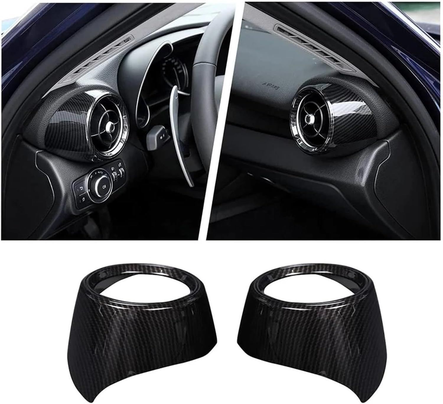 アルファロメオ ジュリア 2017-2020対応 エアコン吹き出し口カバー カーボン調 内装