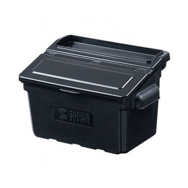 サンワサプライ3段式ワゴン用蓋付きサイドBOX 小 ブラック CART-FA3ST2BK 1個 ワゴン別売り