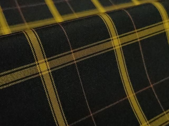 平和屋本店■極上　黄八丈　黒八丈　紬　単衣　格子　やまと誂製　逸品　DZAB0821kh5 平和屋本店□極上 黄八丈 黒八丈 紬 単衣 格子 やまと誂製 逸品