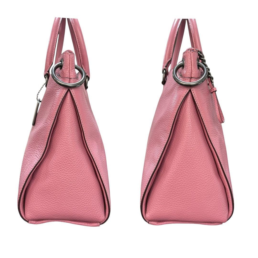 極美品　オールドコーチ　ハンドバッグ　レザー　ピンク　肩掛け COACH - オールドコーチ 本革 レザー ミニ ショルダー バッグ 赤