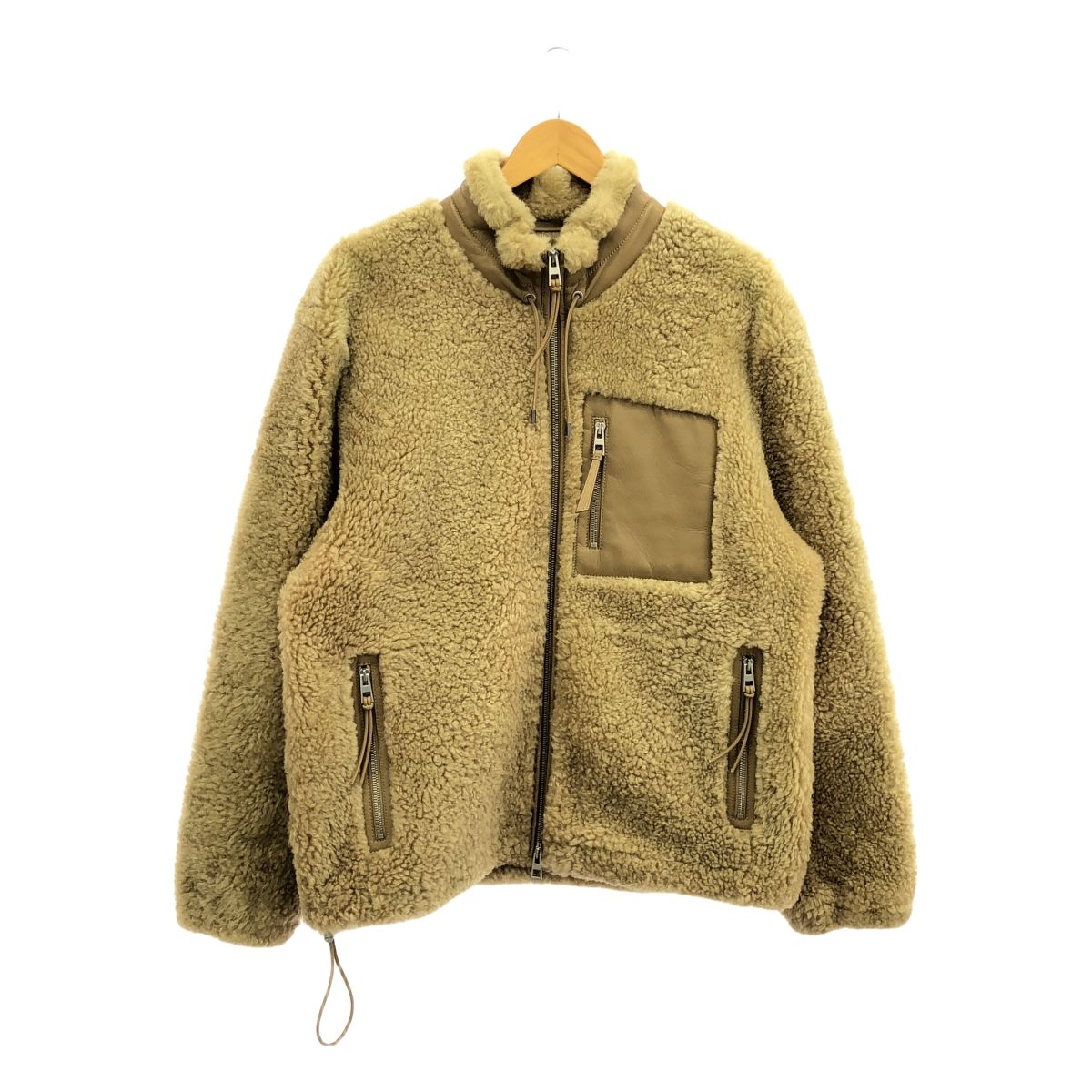 LOEWE | ロエベ | 2025AW | シアリング ムートン ジップアップ ジャケット | 46 | ベージュ | メンズ