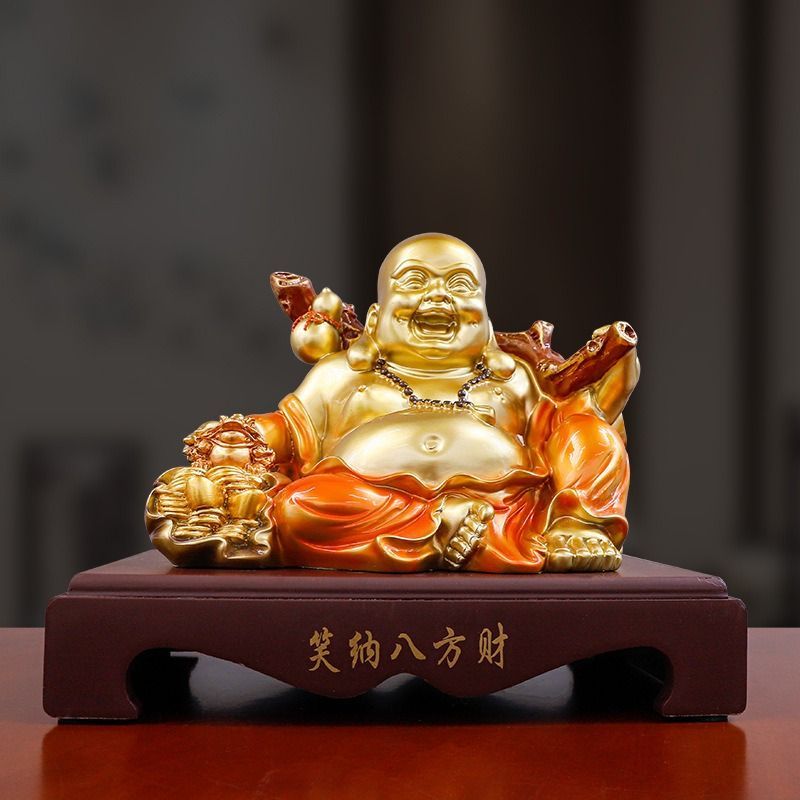 立像 銅製 布袋 金色 七福神 像 吉祥 縁起物 開運 幸運 神 仏 お守り