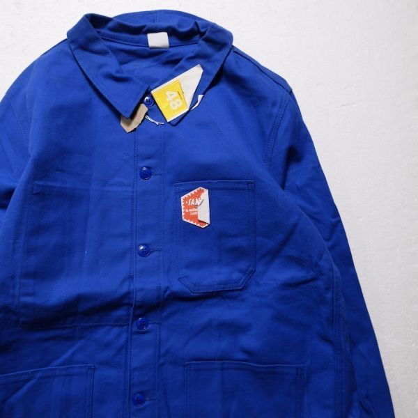 デッドストック 70's コットンツイル フレンチ ワークジャケット 青