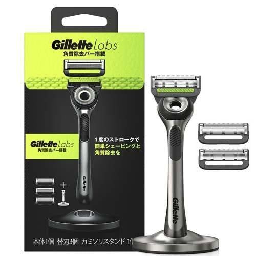 Pu0026G ジレット Gillette Labs 角質除去バー搭載 カミソリスタンド付 本体+替刃3個 (1セット)/ ジレット 