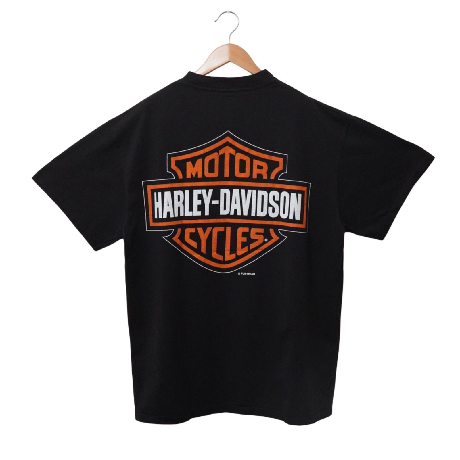 90s ハーレーダビッドソン エンジン Tシャツ ビンテージ 黒 XL usa 90s USA製 HARLEY-DAVIDSON ハーレー ダビッドソン Tシャツ 炭黒