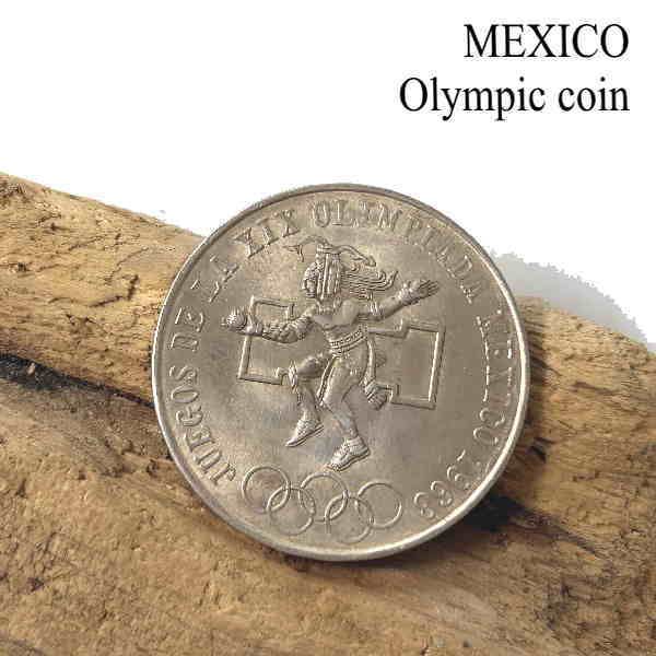 coin-70 メキシコ オリンピック記念銀貨 25 ペソ 1968年 コイン 銀72％ コンチョ クラフト材料