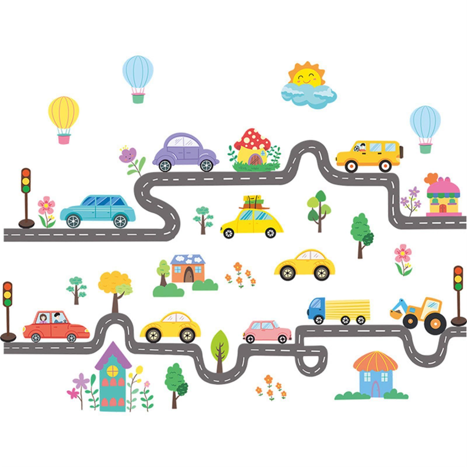 ウォールデコ ウォールペーパー シール 壁 飾り sticker wall 保育園 幼稚園 用 寝室 DIY ステッカー 都市部の道路交通 信号機 アート ウォール おしゃれ 子供部屋 女の子 壁紙 男の子 樹木 家屋 
