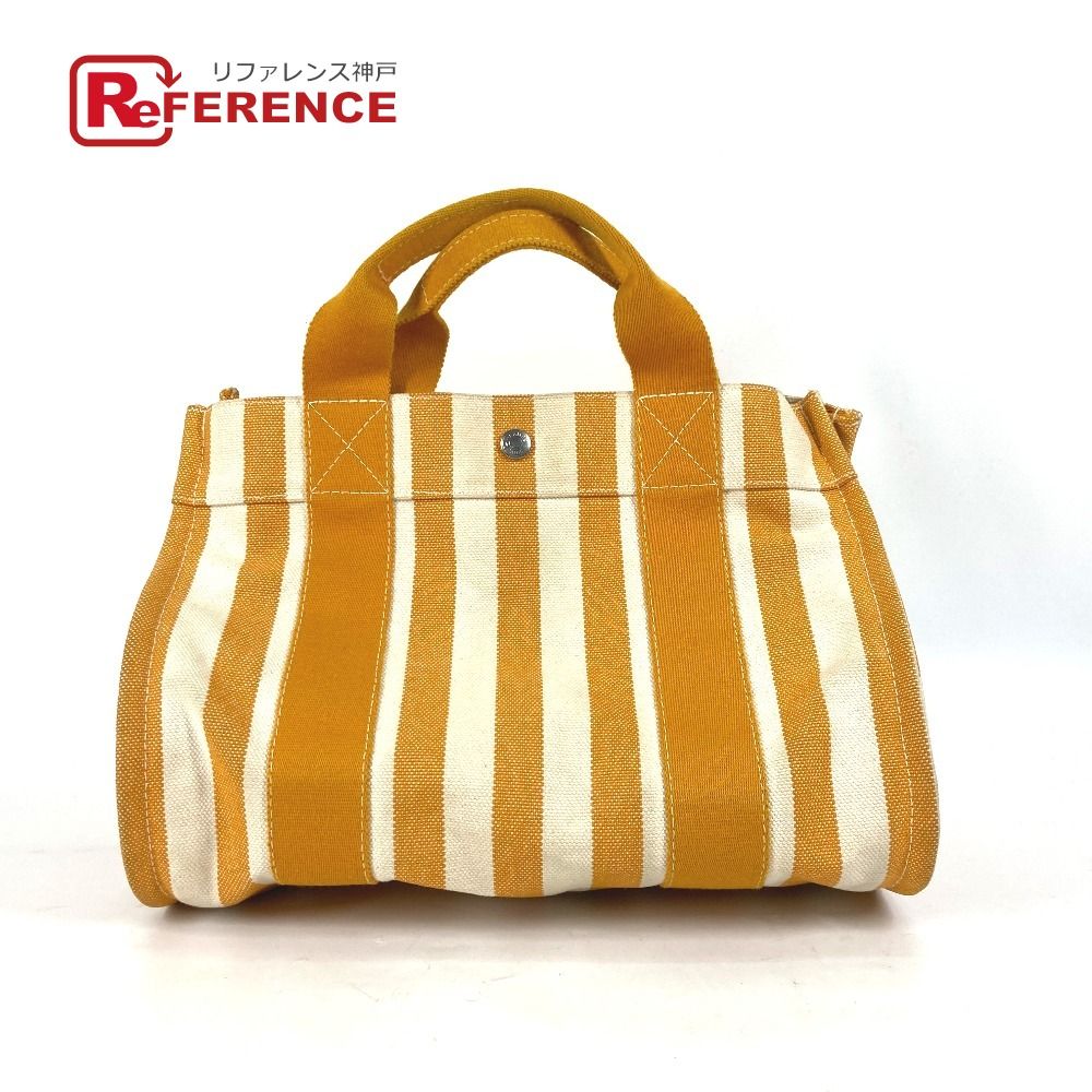 HERMES エルメス ハンドバッグ カンヌPM ストライプ キャンバス - メルカリ