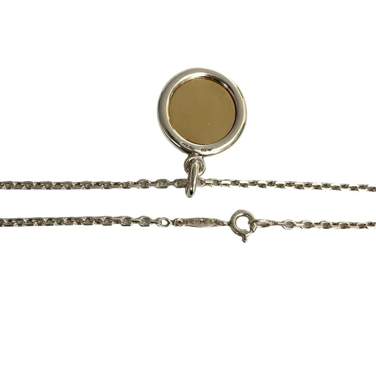 極 美品 HERMES エルメス セリエ ロゴ モチーフ シルバー925 K18