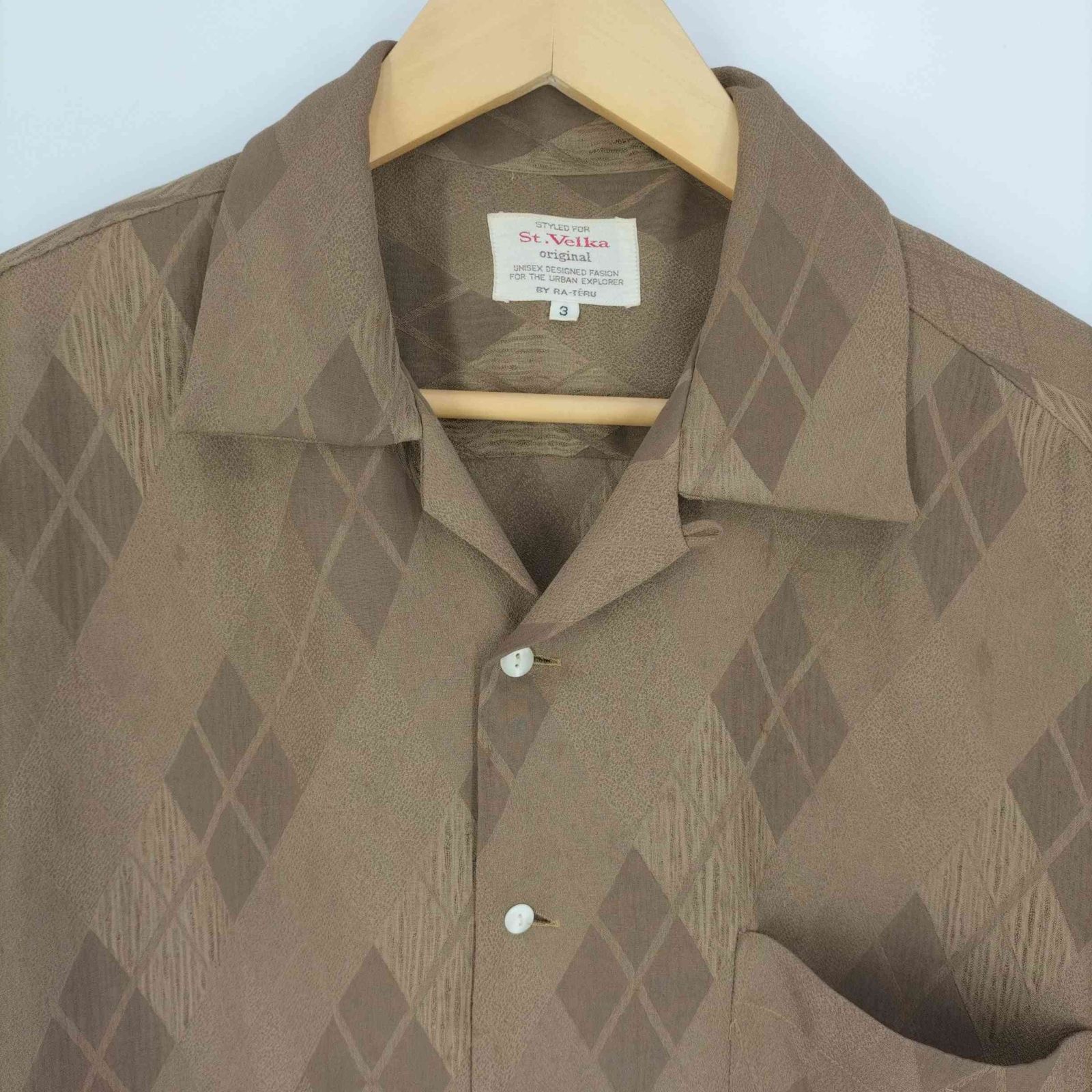 ユーズドフルギ USED古着 総柄 ポリエステル オープンカラーシャツ