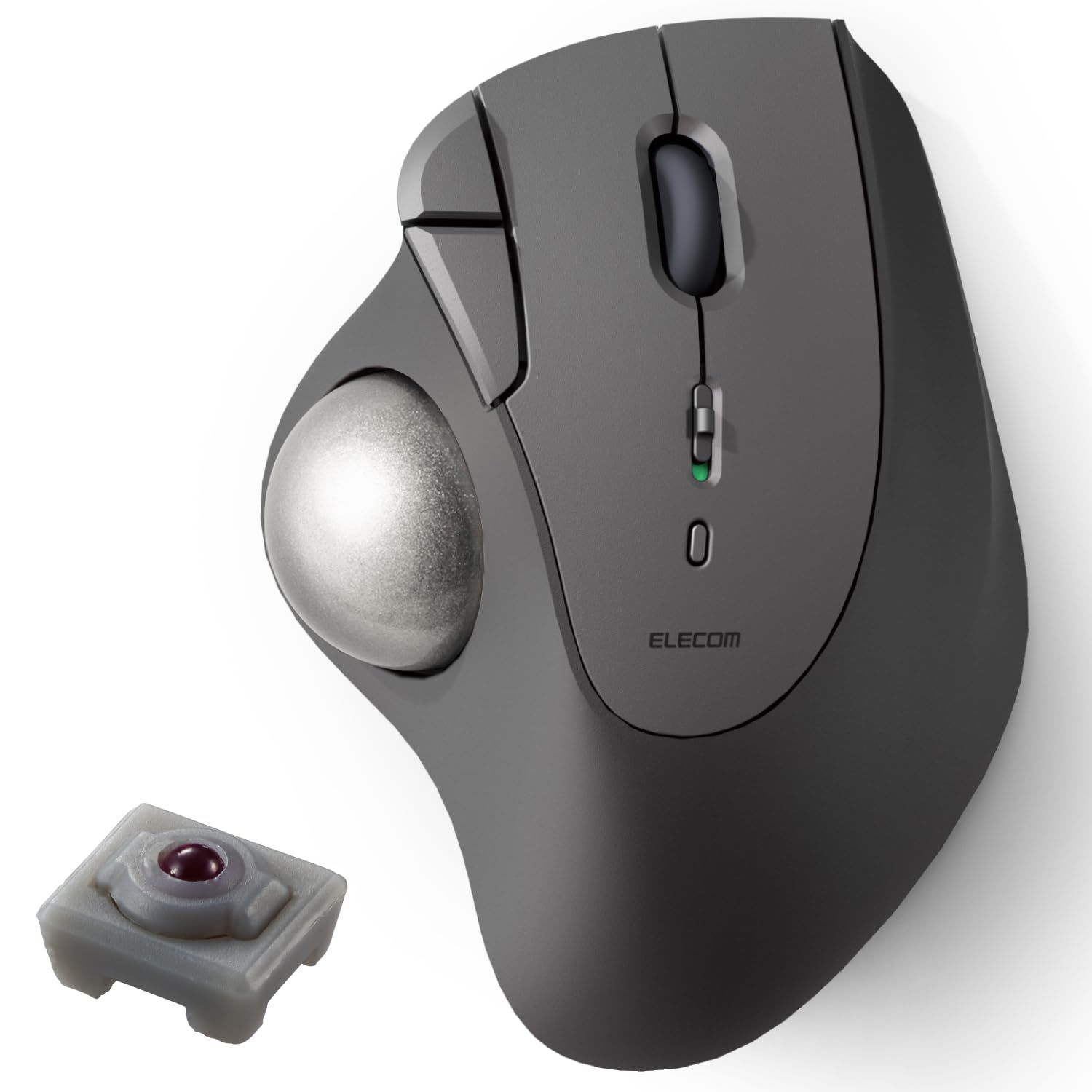 エレコム ワイヤレス トラックボール マウス Bluetooth IST イスト シリーズ 5ボタン 親指操作 人工ルビー支持 Windows|Android|mac|iPad|Chrome ブラック 1 M-IT10BRABK