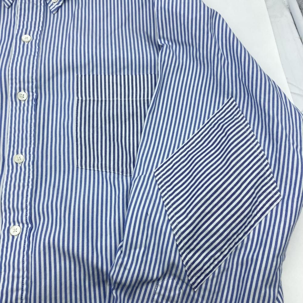 中古】BEAMS×SSZ 22AW ELBOW PATCH SHIRT ストライプ長袖シャツ サイズ