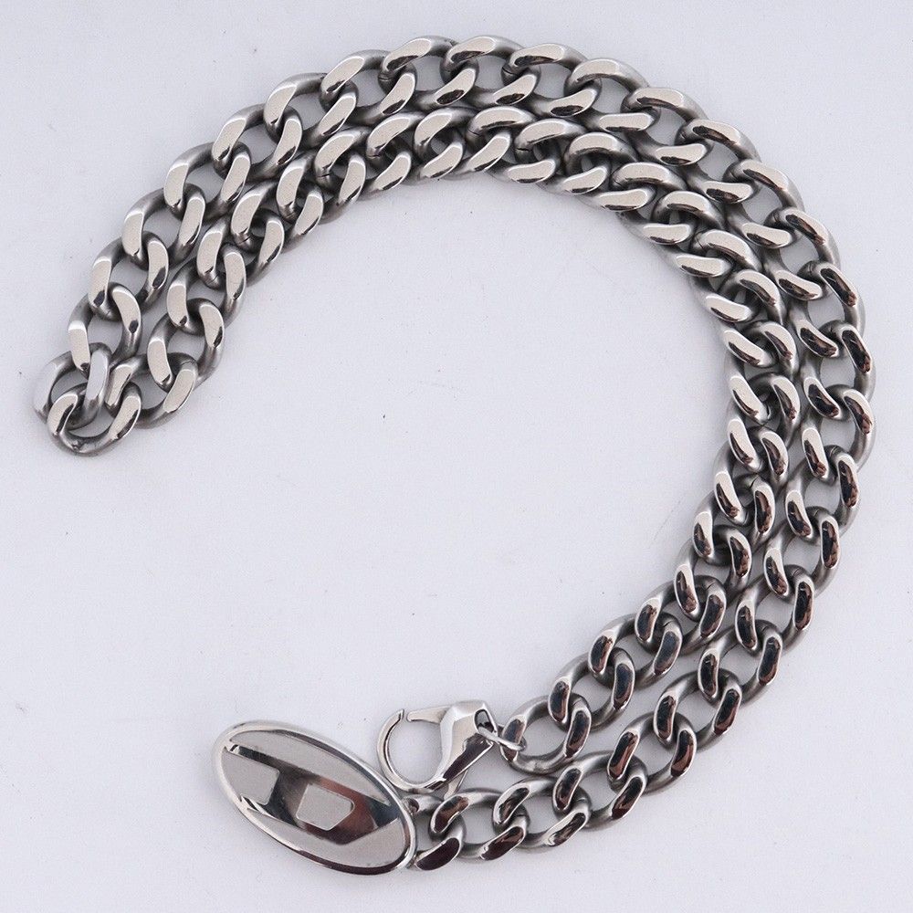 DIESEL チェーンネックレス シルバー DX1433